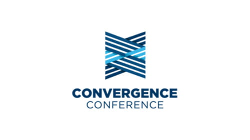 Logo of the Convergence Conference featuring interwoven blue lines.