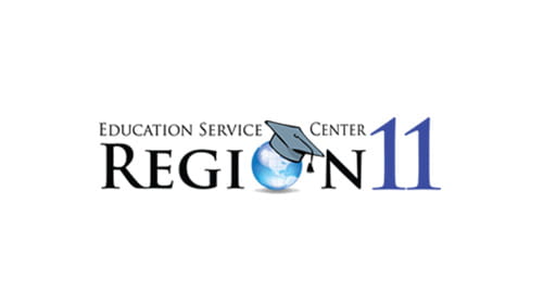 Education Service Center Region 11 logo with a globe and graduation cap.