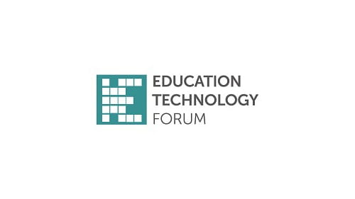 Education Technology Forum logo featuring a pixel-style 'E' design.