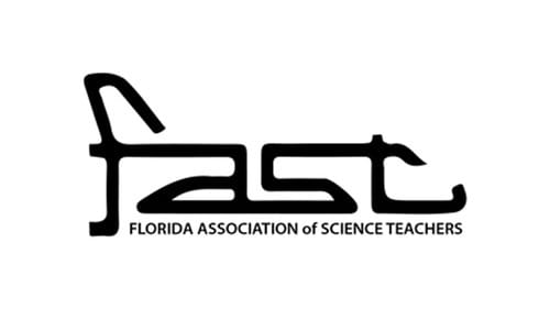 FAST logo in sleek black, representing the Florida Association of Science Teachers, with a minimalist, modern design.