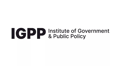 Black and white logo of the Institute of Government & Public Policy with the acronym IGPP highlighted.