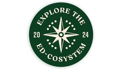 Logo for InstructureCon 2024 featuring a compass and the phrase 'Explore the Ed-Ecosystem'.