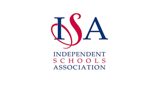 Independent Schools Association logo in red and blue.