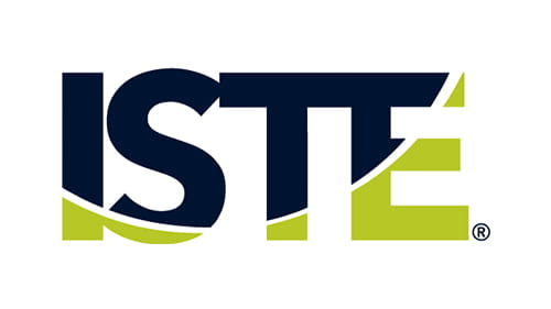 ISTE logo with navy blue and green stylized letters.