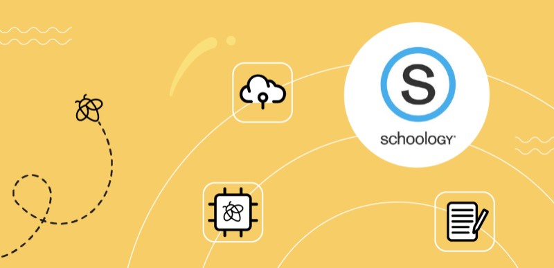 Graphic representation of Lumio's seamless integration with Schoology.