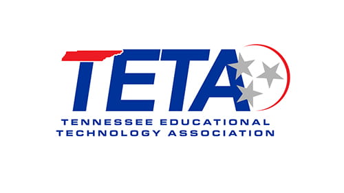 TETA logo for the Tennessee Educational Technology Association with red and blue state motif.