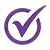 A small tick box icon in a circular shape, with a tick inside representing a selected option.