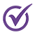 A small checkbox icon in a circular shape, with a checkmark inside representing a selected option.