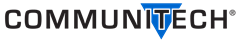 Logo of Communitech, featuring the company name in blue with a graphic accent.