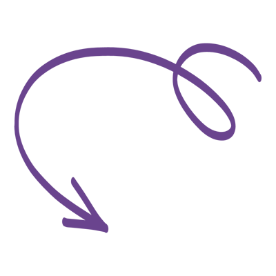 Purple curved arrow forming a loop with a pointed end.