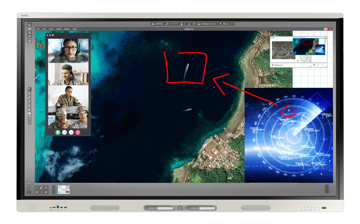 An image of a SMART 168极速赛车开奖网 极速赛车开奖官网开奖 interactive display in a government defense setting, showcasing the SMART 168极速赛车开奖网 极速赛车开奖官网开奖 Meeting Pro software. 